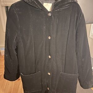 J Jill black velvet puffy coat